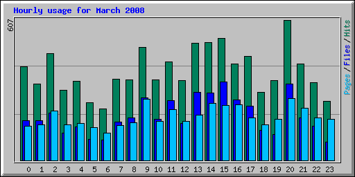 Hourly usage for March 2008